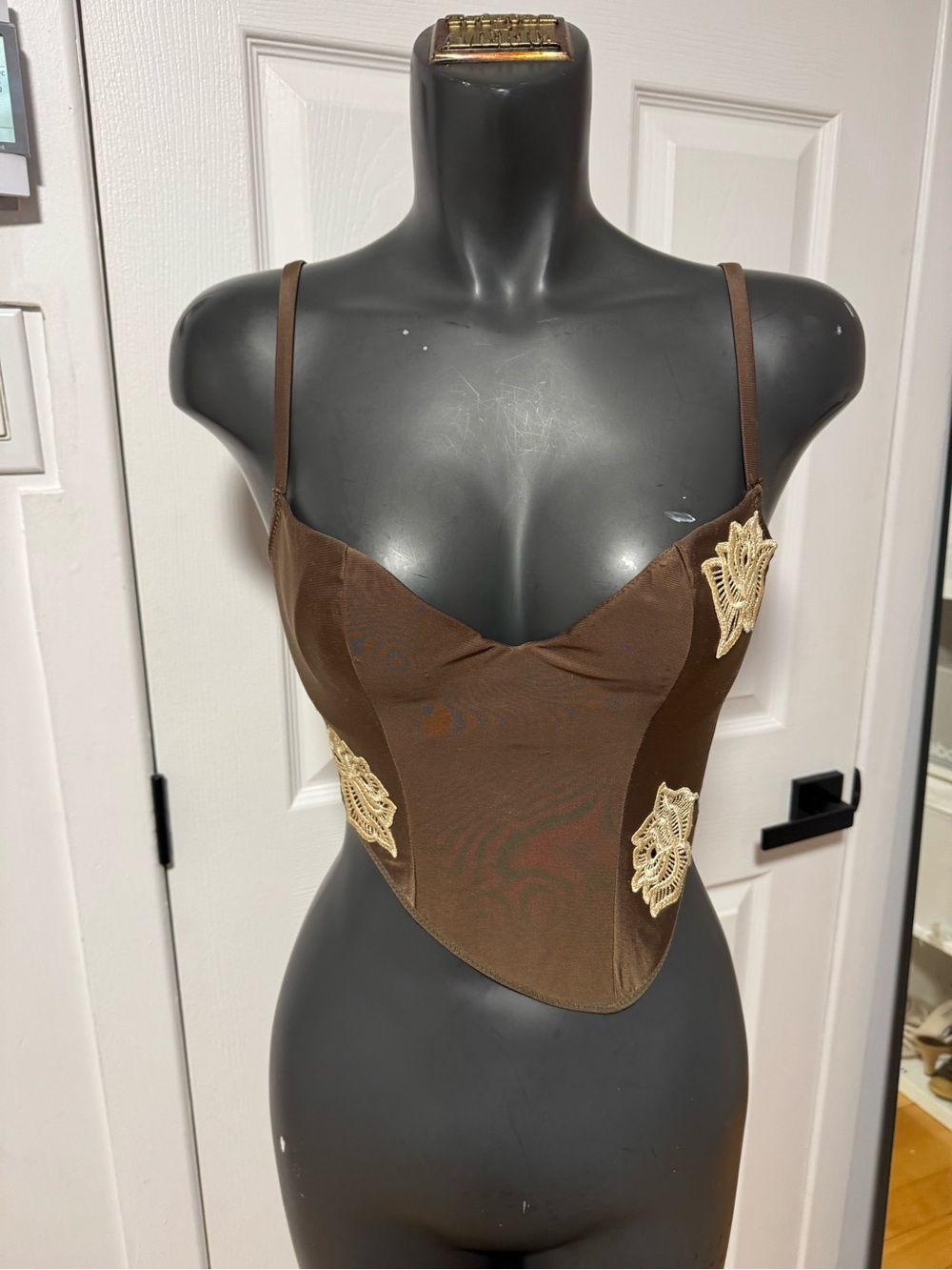 Brown Bustier Crop Top